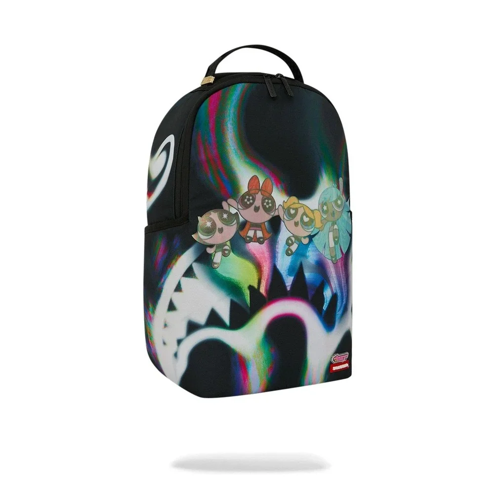 Sprayground Powerpuff Girls Aura Shark Backpack Limited Edition Black Multi